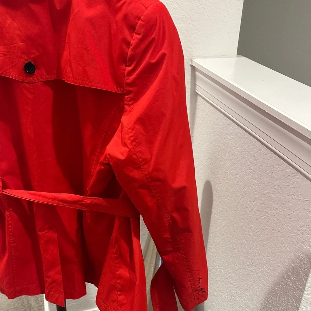 New York & Company Short Red Trench Coat - Picture 4 of 14
